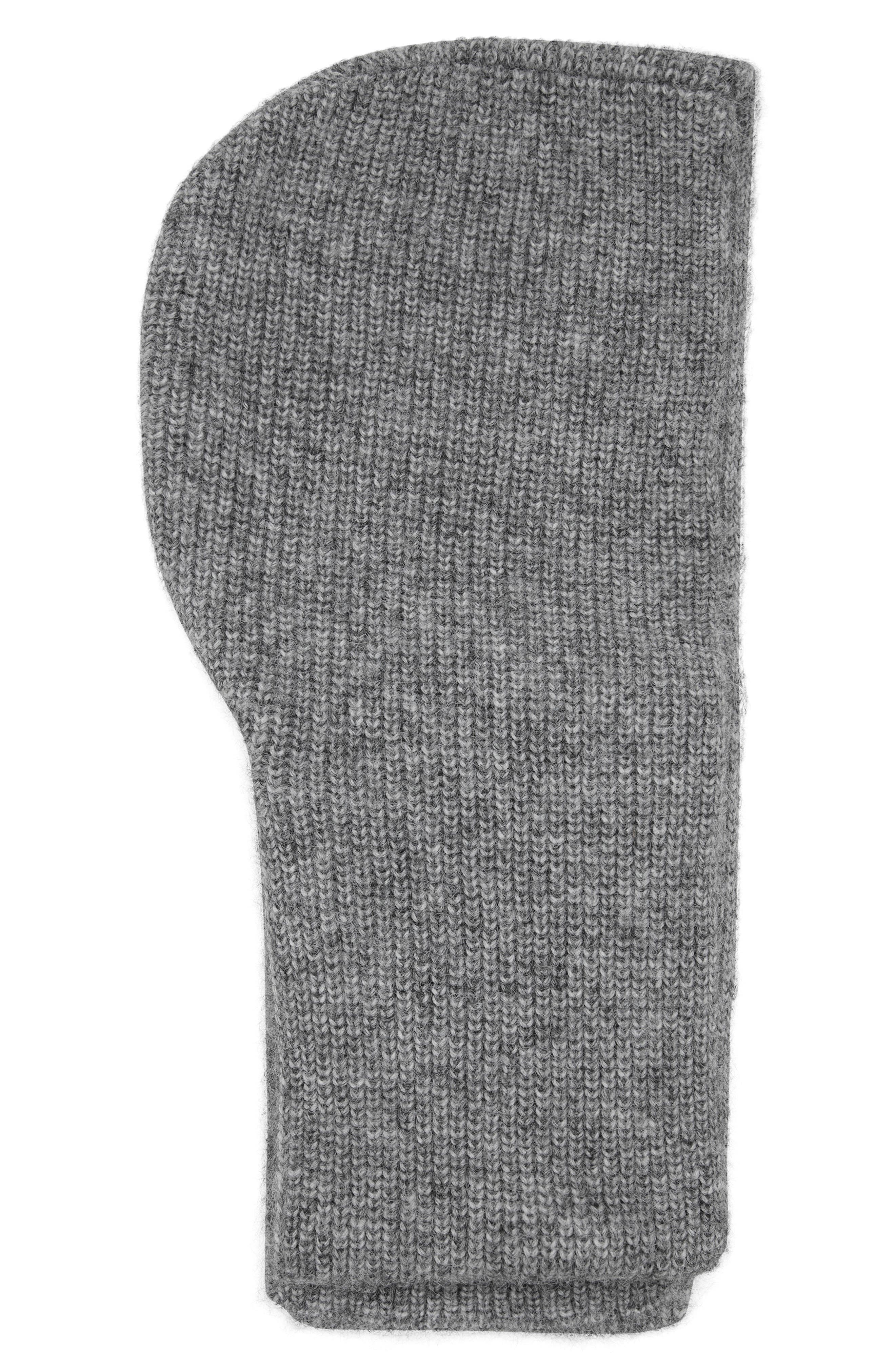 Mango Hooded Rib Scarf In Medium Heather Grey