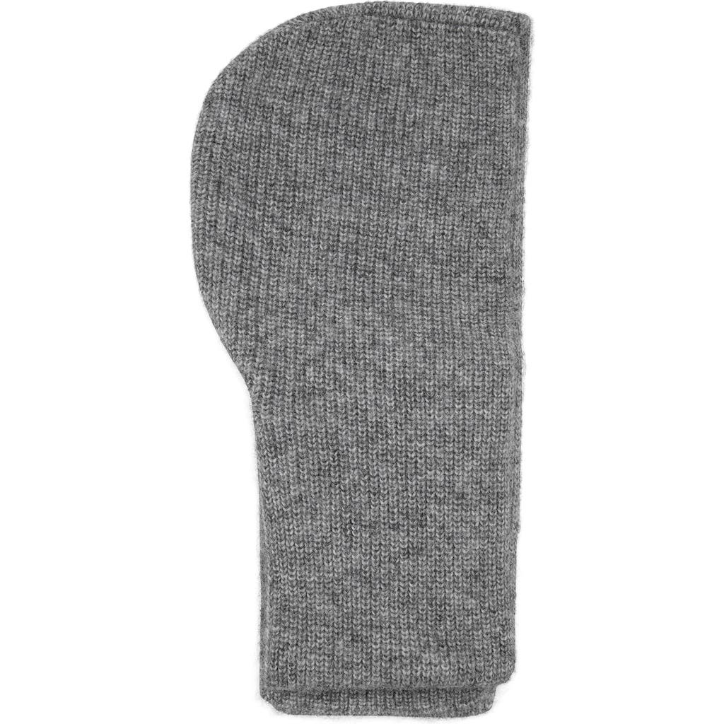 Mango Hooded Rib Scarf In Medium Heather Grey