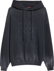 LU'U DAN Slouch Oversize Fleece Graphic Hoodie