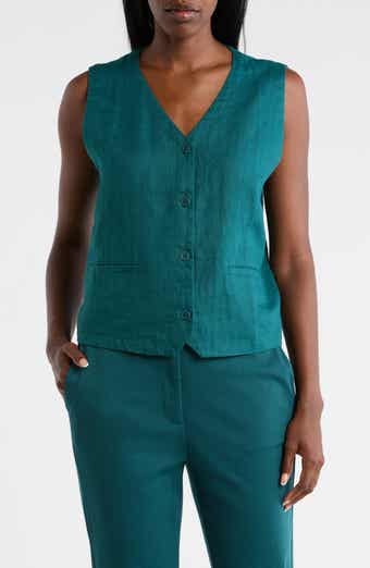V-Neck Organic Linen Vest