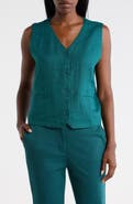 Eileen Fisher V-Neck Organic Linen Vest