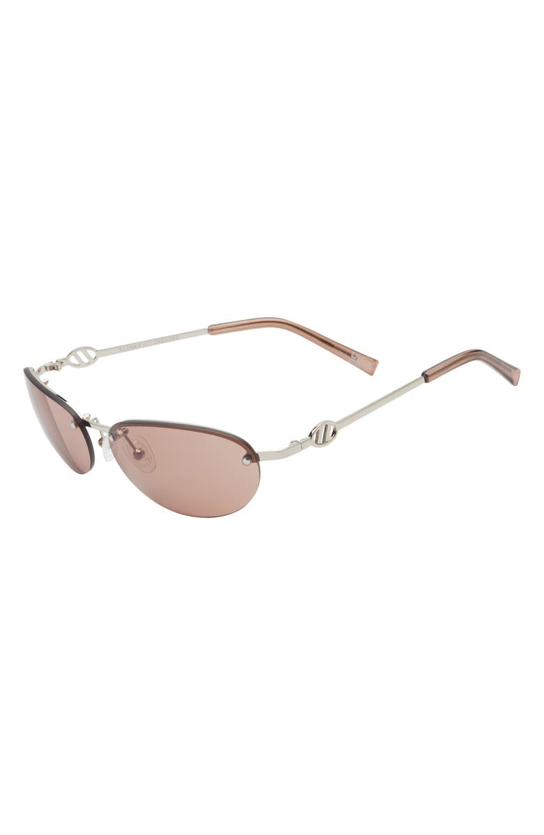 Le Specs Slinky 62mm Oval Sunglasses, Alternate, color, Silver