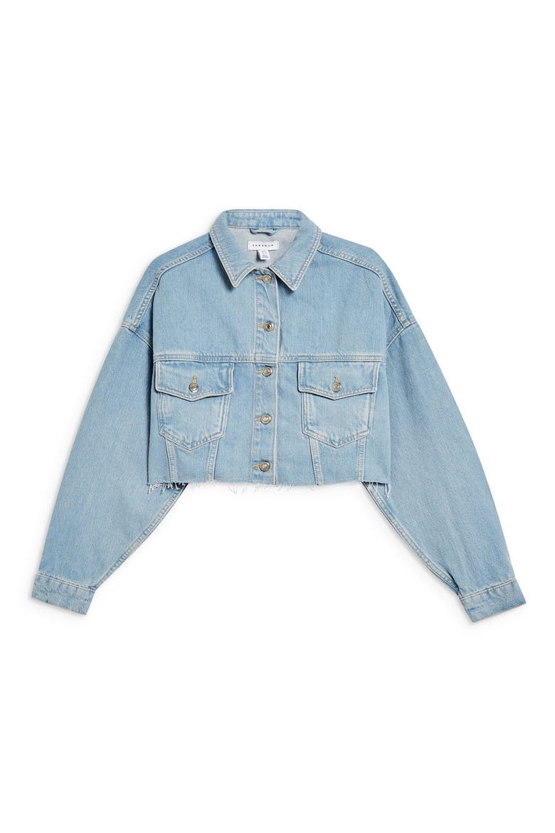 Crop Denim Jacket, Alternate, color, LIGHT BLUE