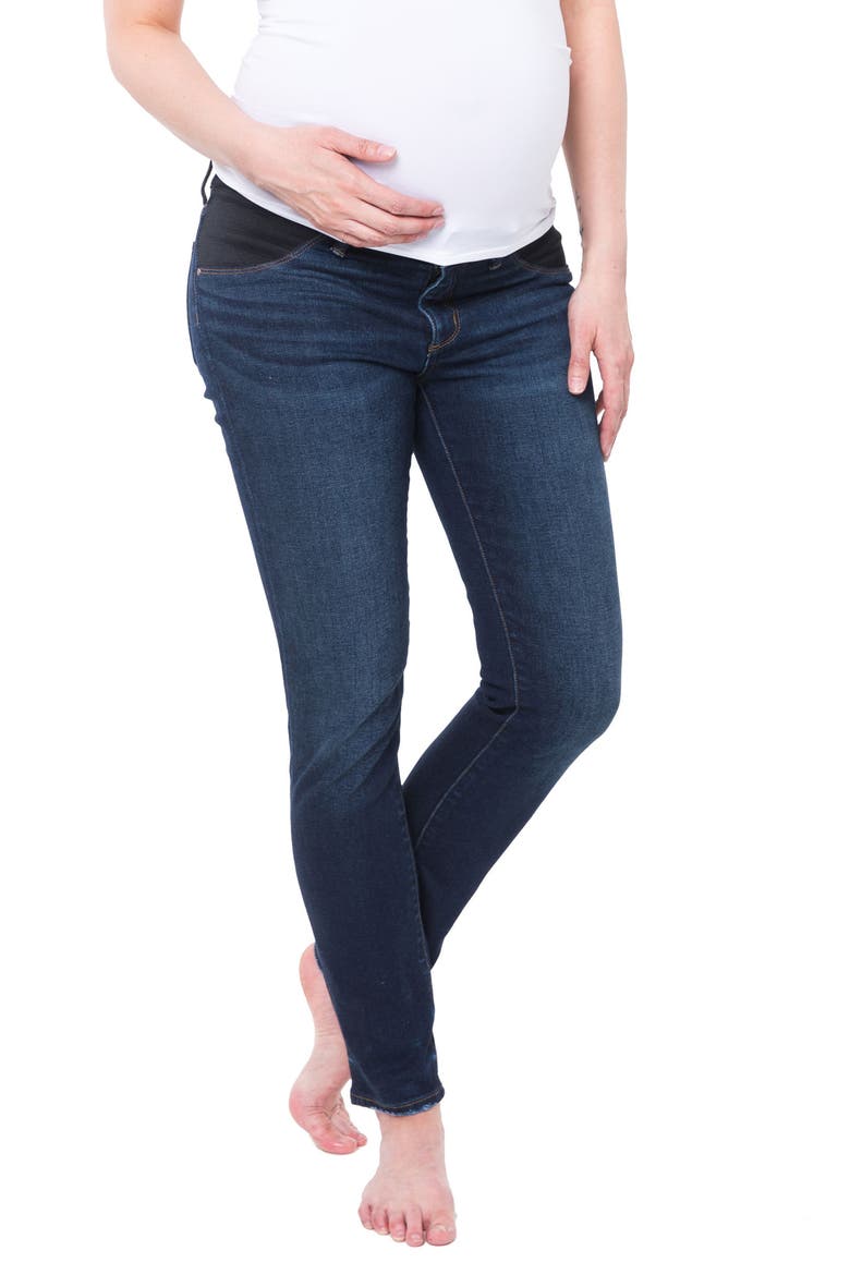 Chelsea Under the Belly Ankle Skinny Jeans, Main, color, DARK WASH