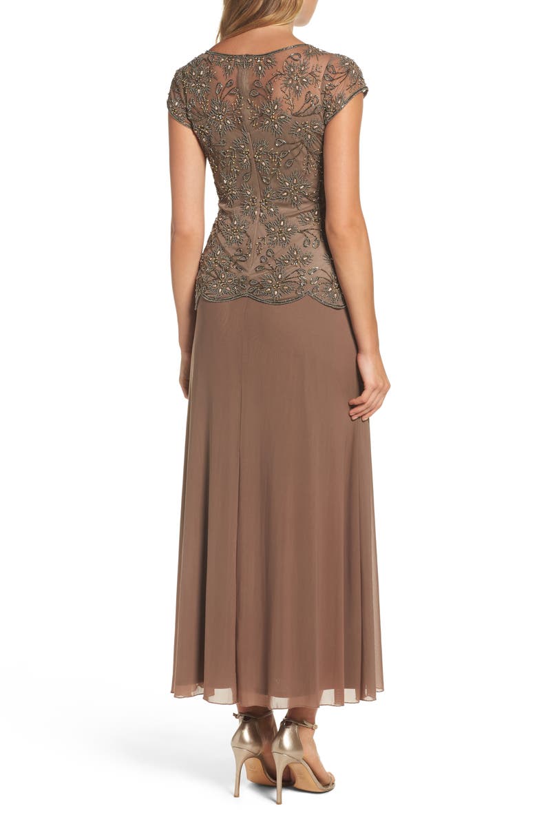 Pisarro Nights Beaded Mesh Gown, Alternate, color, 