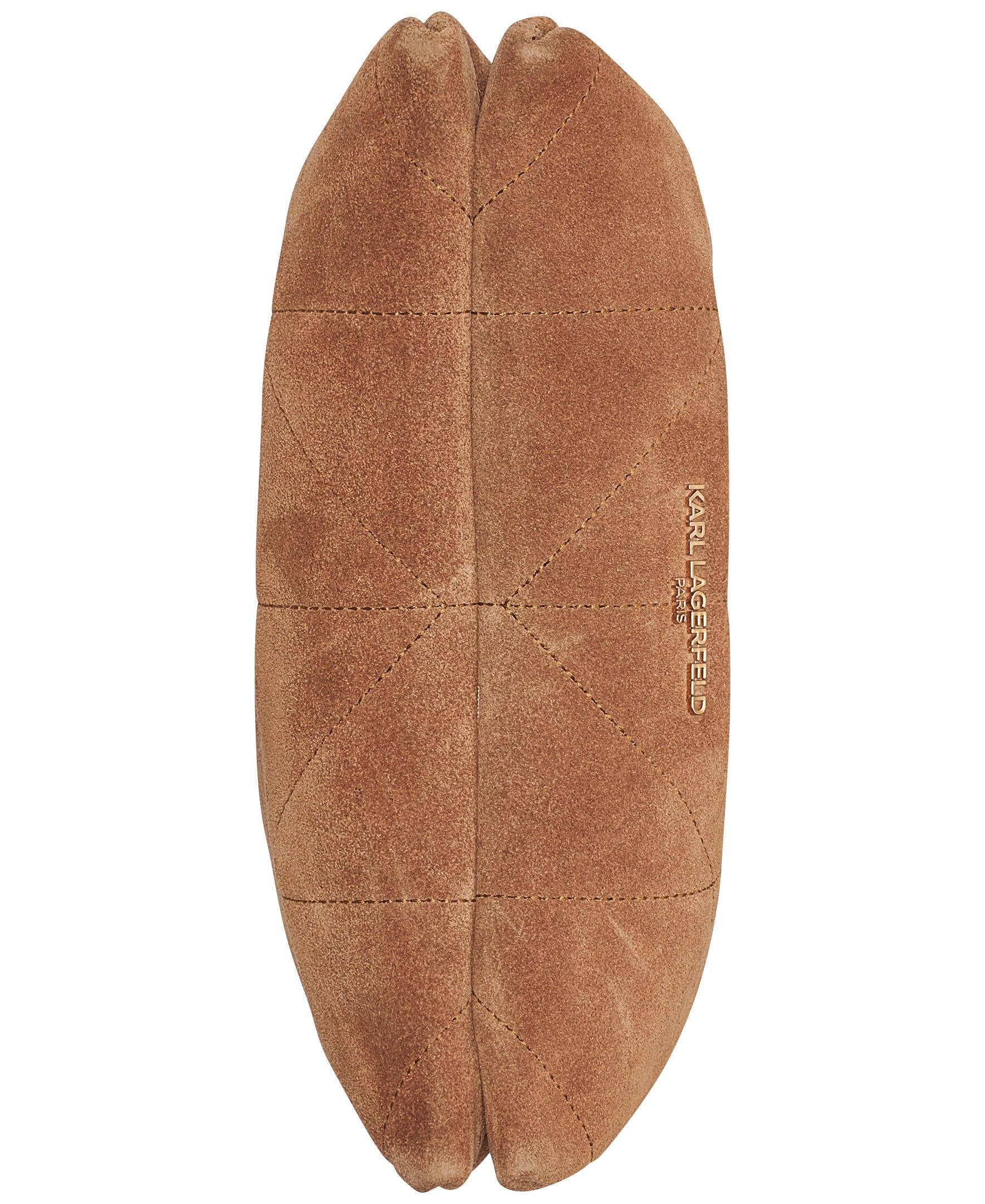 KARL LAGERFELD PARIS Amandine Suede Crossbody, Alternate, color, Cognac
