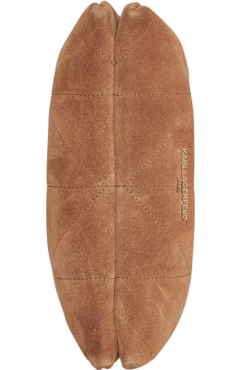KARL LAGERFELD PARIS Amandine Suede Crossbody, Alternate, color, Cognac