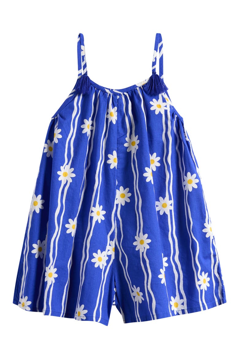 Kids' Daisy Print Cotton Romper, Main, color, BLUE