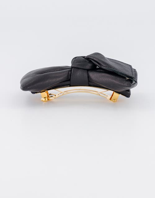 Shop Alexandre De Paris Leather Bow Barette