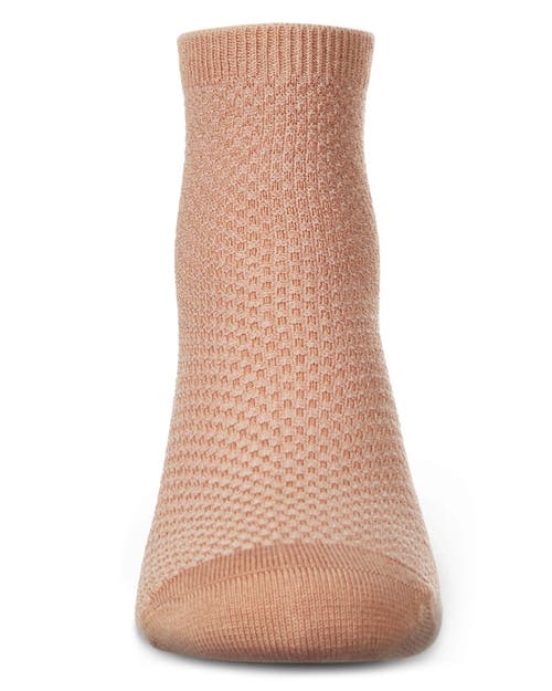 Memoi Girls' Pique Stitch Anklet Socks In Brown