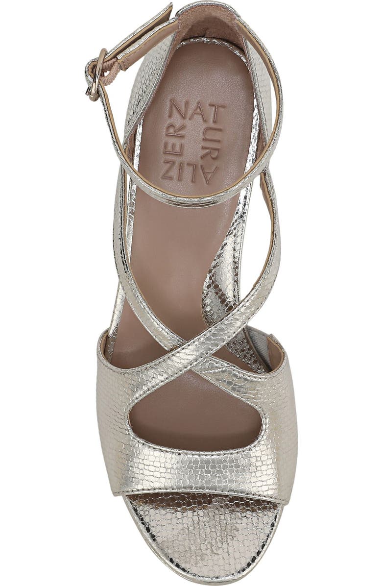 Naturalizer Alicia Platform Sandal, Alternate, color, Silver Sand Faux Leather
