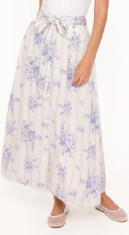 Petal & Pup Xander Tie Waist Cotton & Linen Maxi Skirt