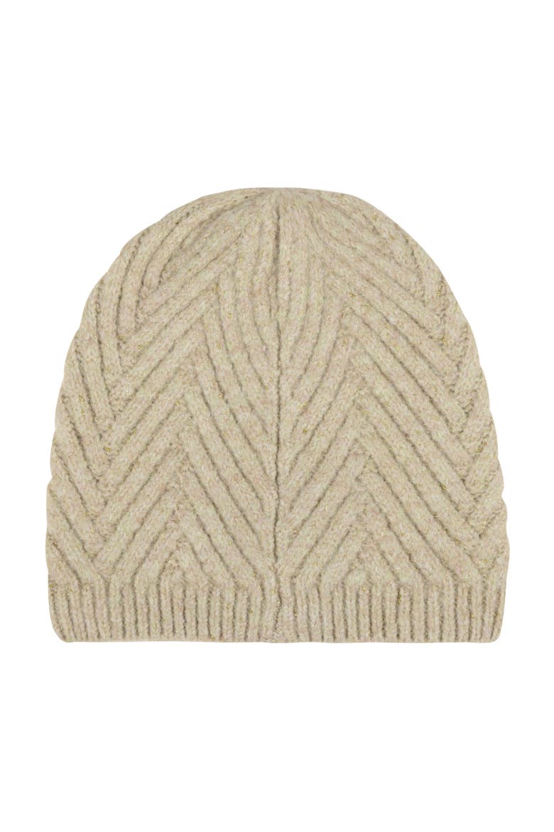 shine herringbone knit hat, Alternate, color, light camel
