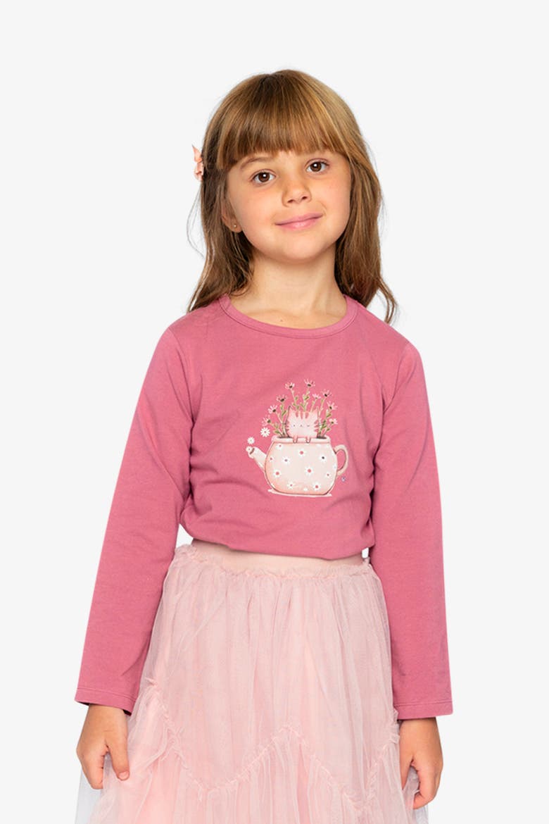 Organic Cotton Teapot Graphic Jersey T-Shirt, Alternate, color, Raspberry Pink