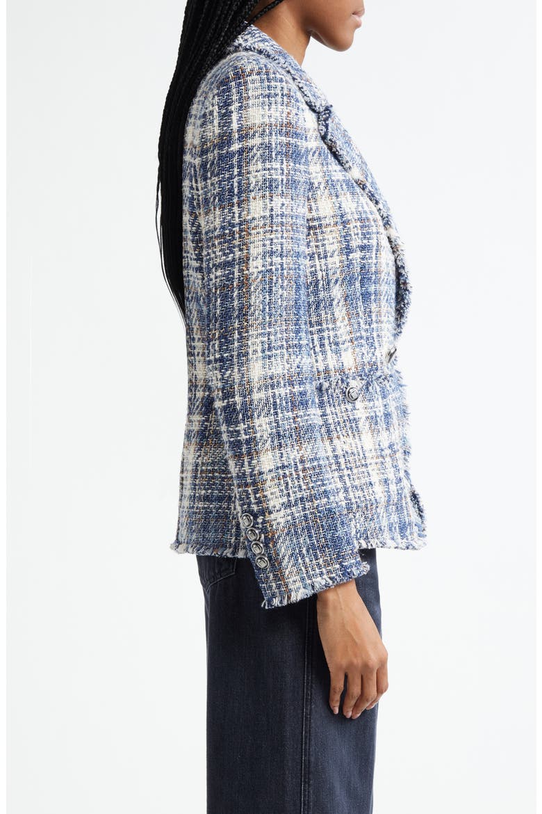 Theron Plaid Tweed Jacket, Alternate, color, DOVE/ BLUE MULTI