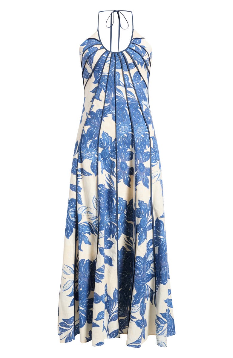 Parker The Novia Floral Print Maxi Halter Dress, Main, color, Coastal Fjord