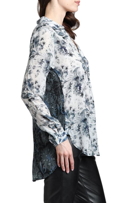 Apny Ikat Print Tunic Top In Natural Multi