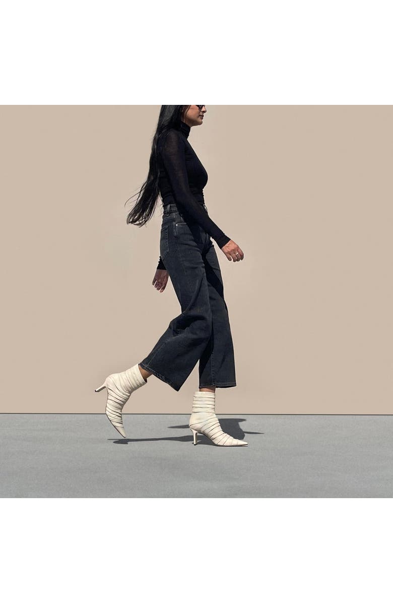 Neil J. Rodgers Plisse Ankle Boot, Alternate, color, Crème Nappa