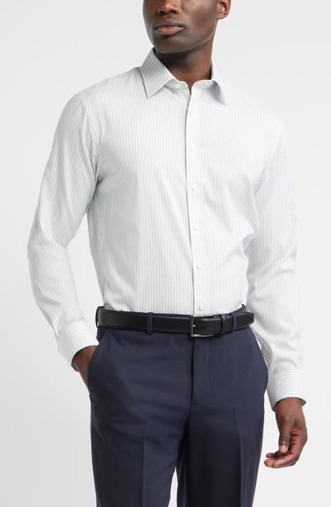 Trim Fit Shadow Stripe Premium Performance Twill Dress Shirt