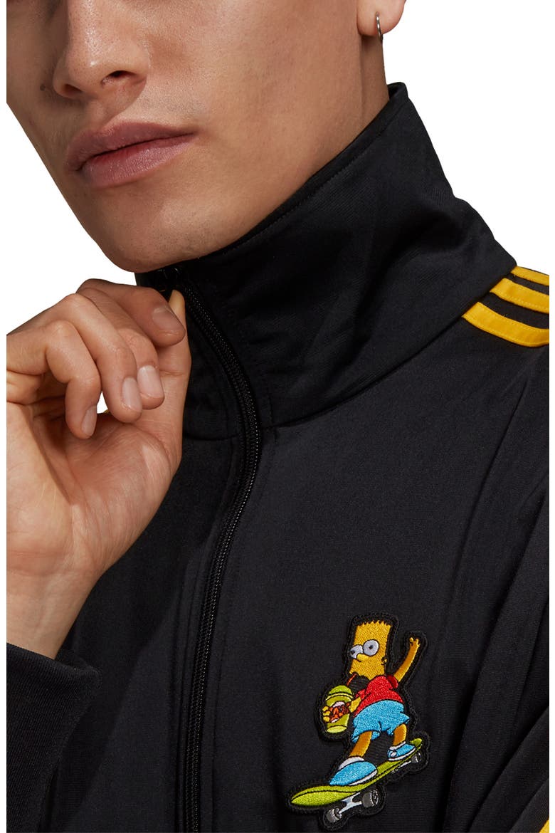 x The Simpsons Firebird Track Jacket, Alternate, color, BLACK/ SUPERYELLOW