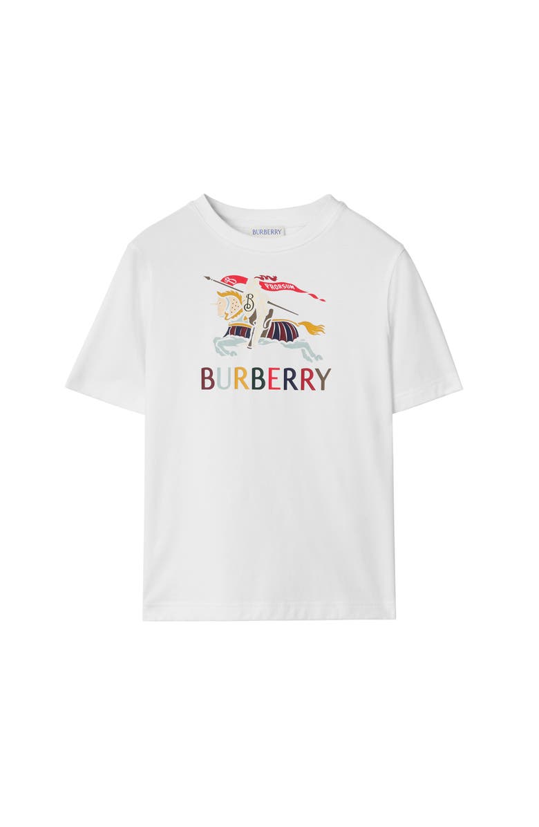 Burberry Knight Cotton T-shirt, Main, color, White