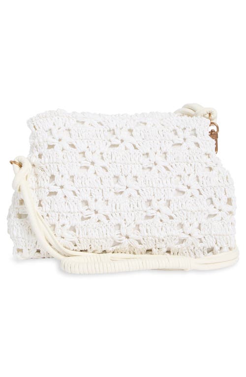 Sam Edelman Layla Floral Raffia Shoulder Bag In White