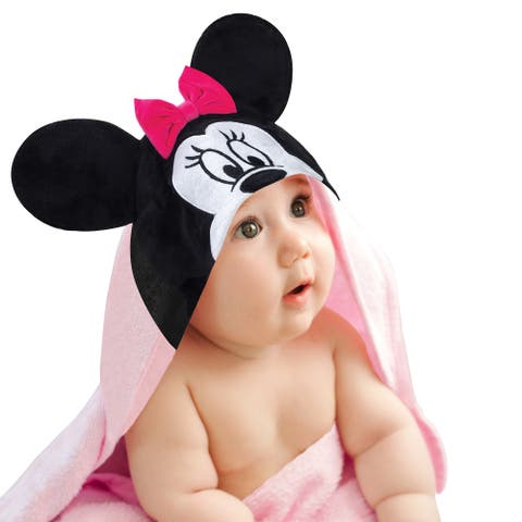 Disney Baby Minnie Mouse Cotton Hooded Baby Bath Towel