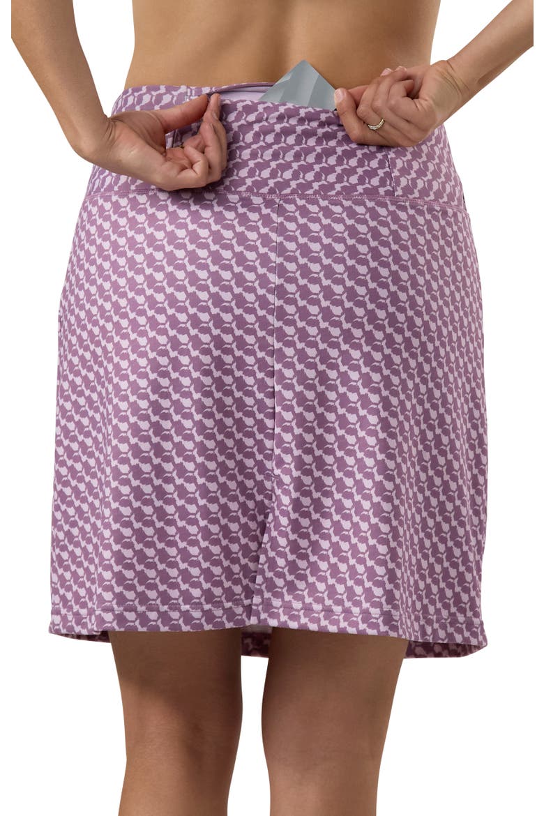 Knee Length Travel Skort, Alternate, color, Lotus Dot