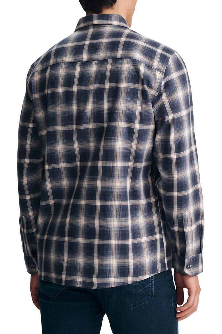 Plaid Cotton Button-Up Shirt, Alternate, color, NAVY