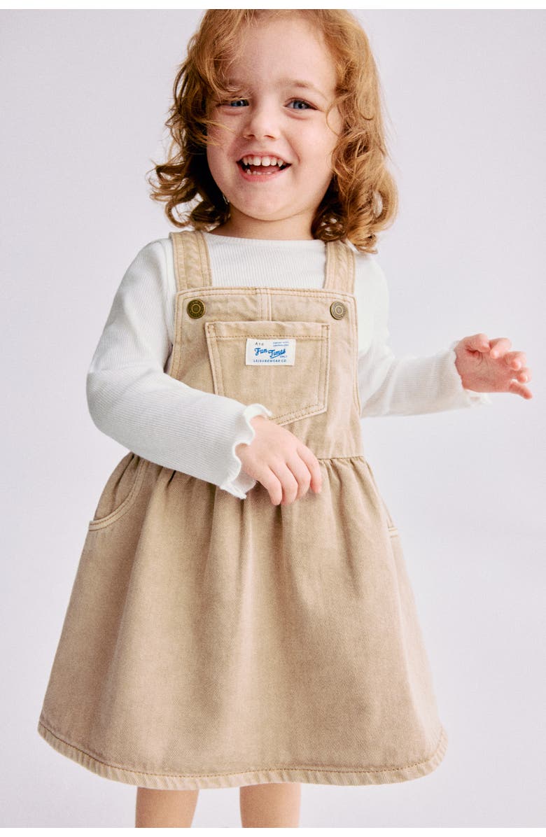 H&M 2-piece Dungaree Dress And Top Set, Alternate, color, 