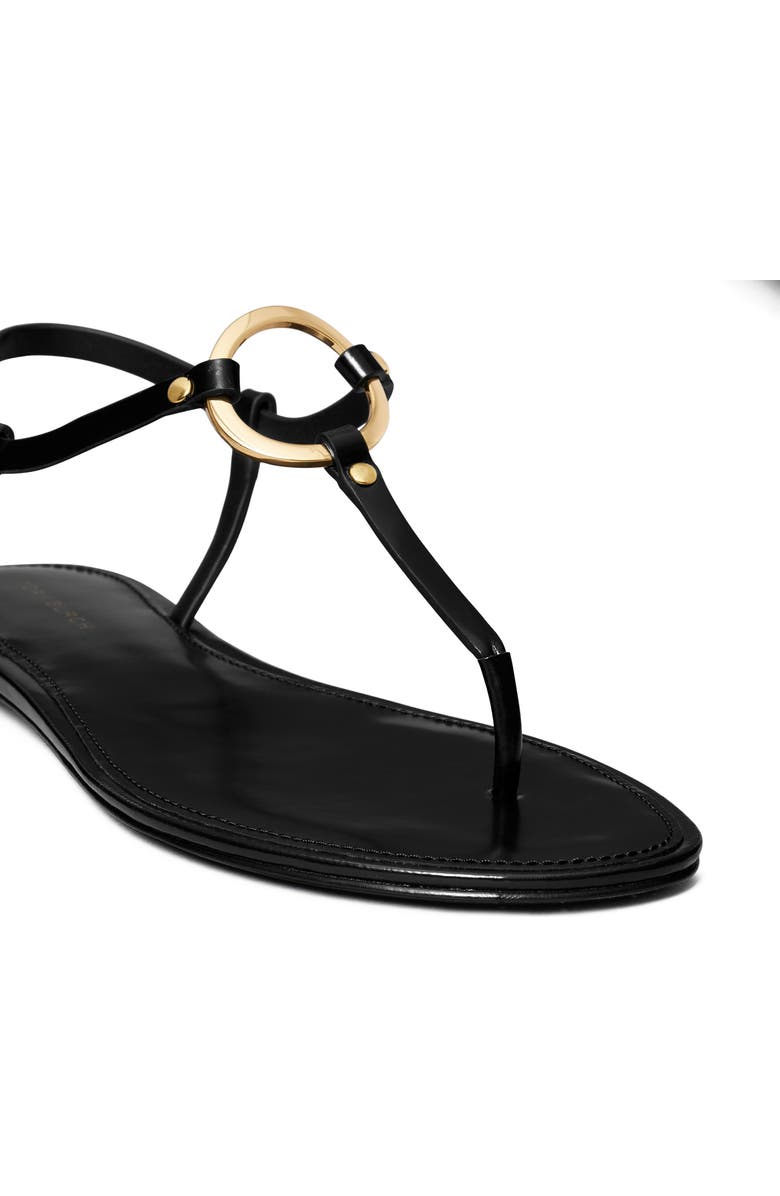 Tory Burch Ring Thong Sandal, Alternate, color, Perfect Black / Gold