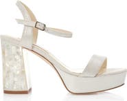Freya Rose GiGi Ivory Ankle Strap Pearl Heel Sandal