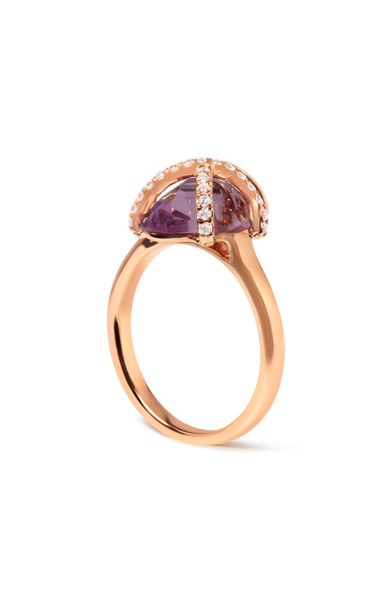 Haus of Brilliance 14K Gold 1/5 Ct Diamond Wrapped Amethyst Cocktail Ring, Alternate, color, Pink