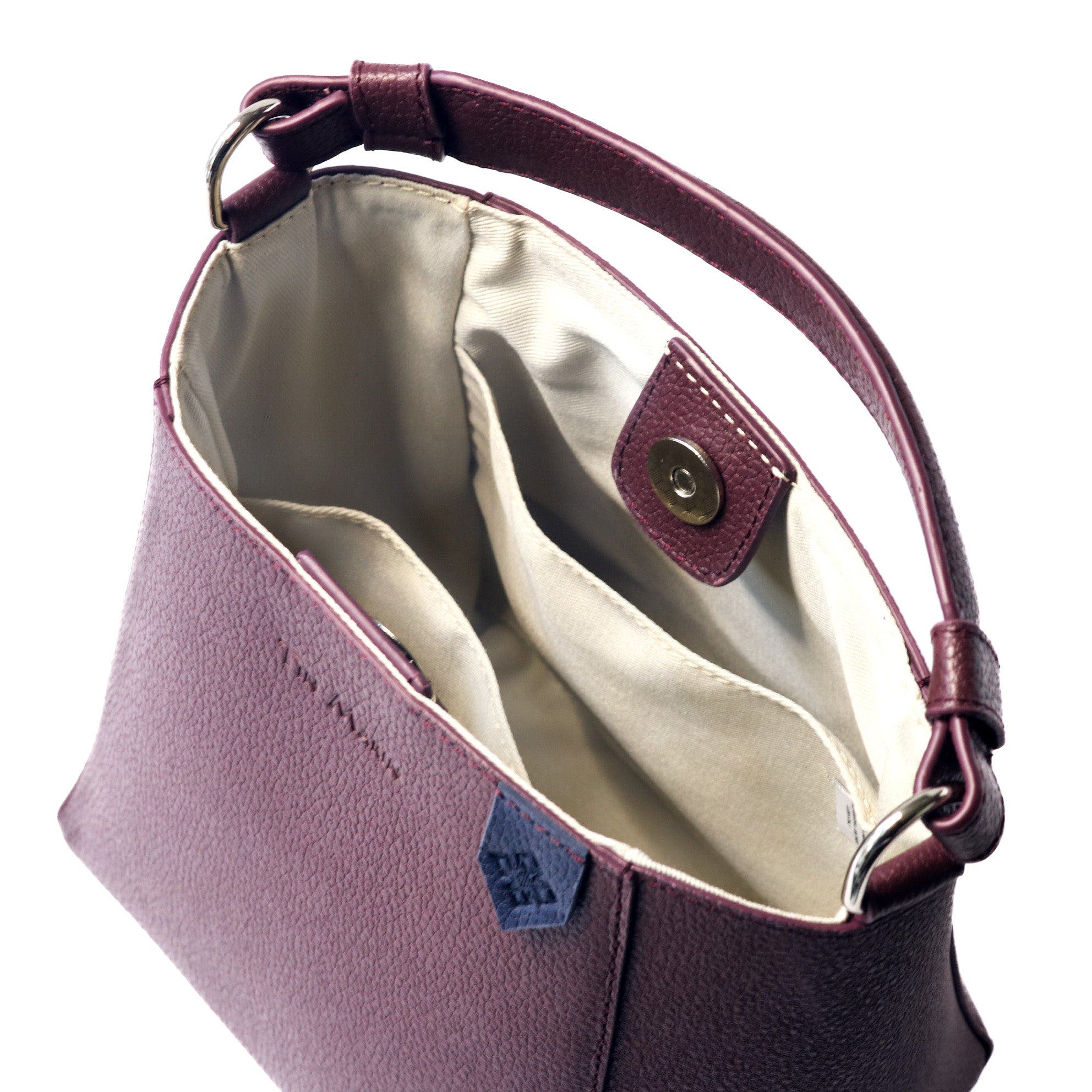 Yaya Leather Bucket Bag, Alternate, color, Burgundy