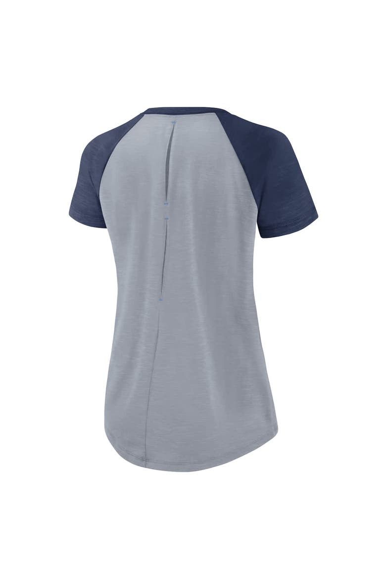 Women's Nike Heather Gray Tampa Bay Rays Summer Breeze Raglan Fashion T-Shirt, Alternate, color, Heather Gray