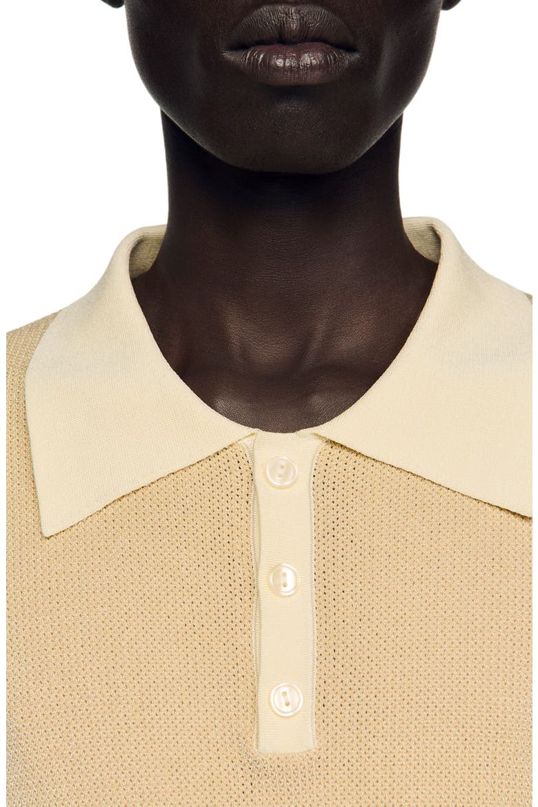 Two-tone polo shirt, Alternate, color, Sand