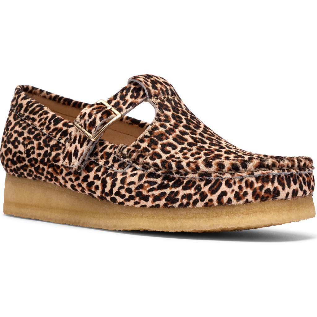 Clarksr Clarks(r) Wallabee Genuine Calf Hair T-bar Loafer In Animal Print