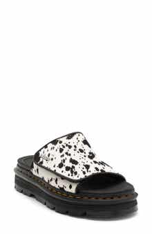 Zebzag Genuine Calf Hair Slide Sandal