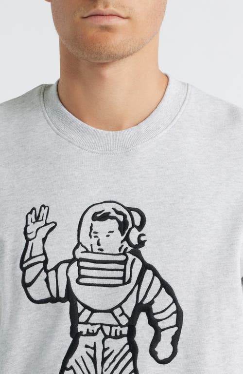 Billionaire Boys Club Bb Astronaut Embroidered Cotton Crewneck Sweatshirt In Gray