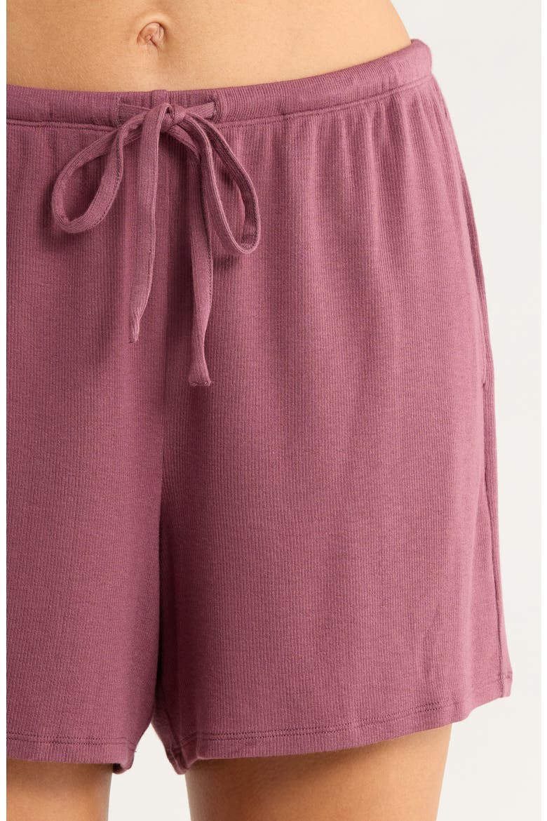 Moonlight Eco Rib Long Sleeve Shortie Pajamas, Alternate, color, PURPLE SERUM