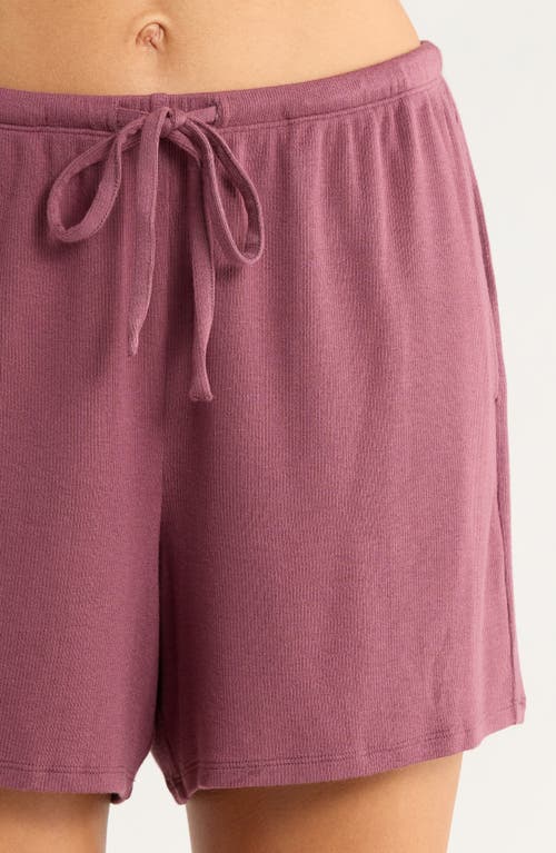 Nordstrom Moonlight Eco Rib Long Sleeve Shortie Pajamas In Purple