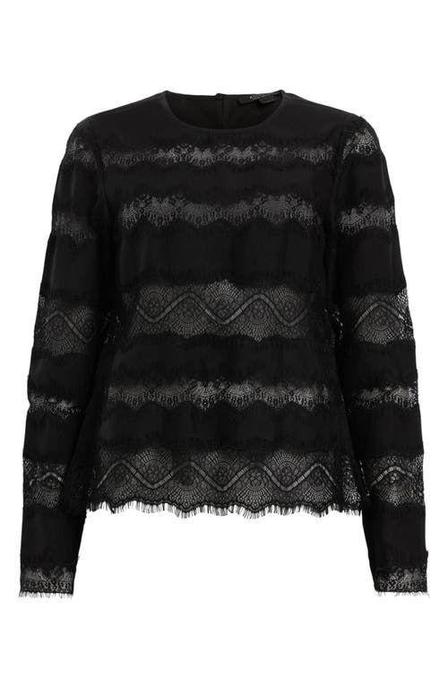 Allsaints Tiff Lace Panelled Sheer Top