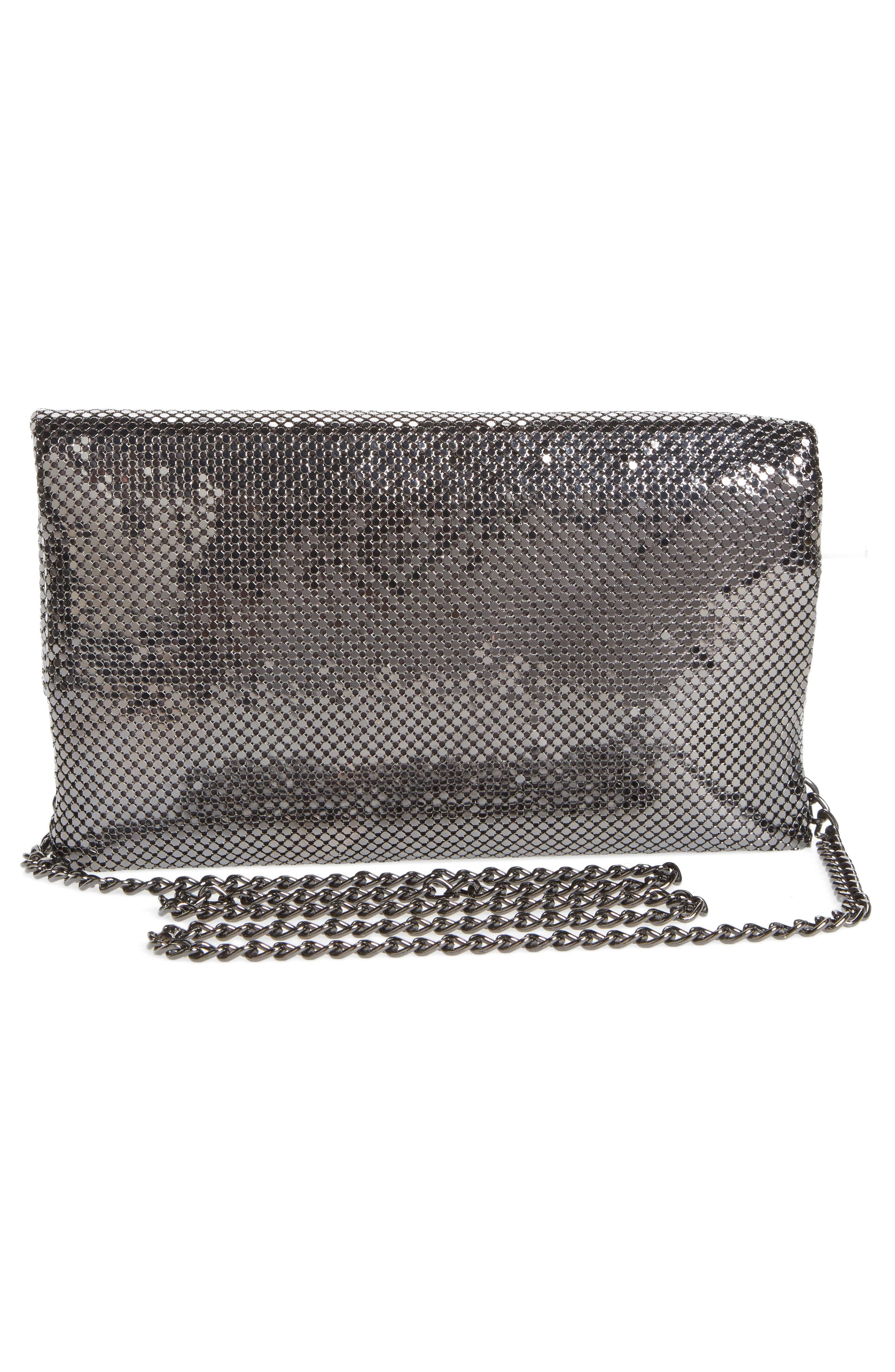 Whiting & Davis Mesh Foldover Crossbody Clutch, Alternate, color, 