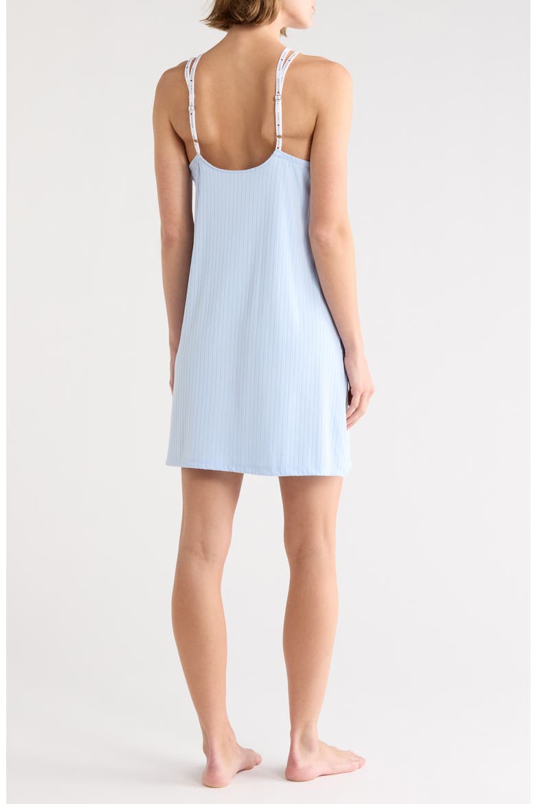 Logo Strap Rib Nightgown, Alternate, color, SWEET BLUE