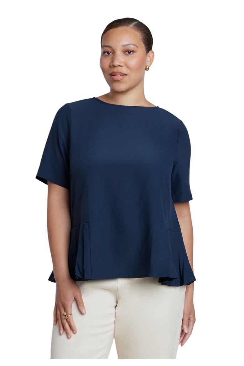 Pleated Hem Top, Main, color, BLUEBERRY