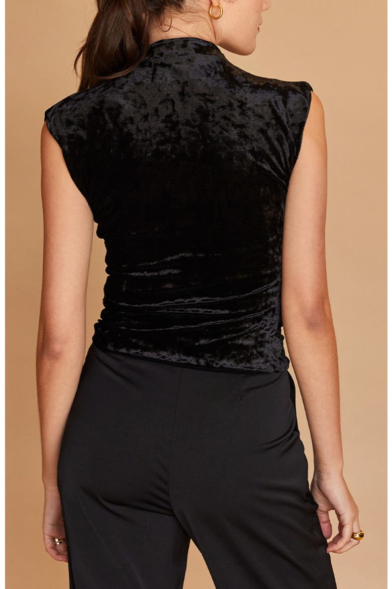 Crushed Velvet Top, Alternate, color, Black
