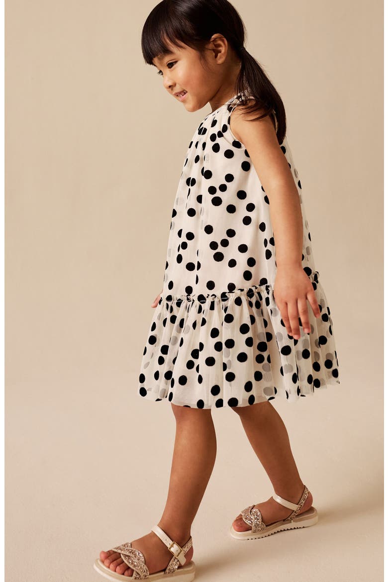 Kids' Polka Dot Mesh Dress, Alternate, color, WHITE MULTI