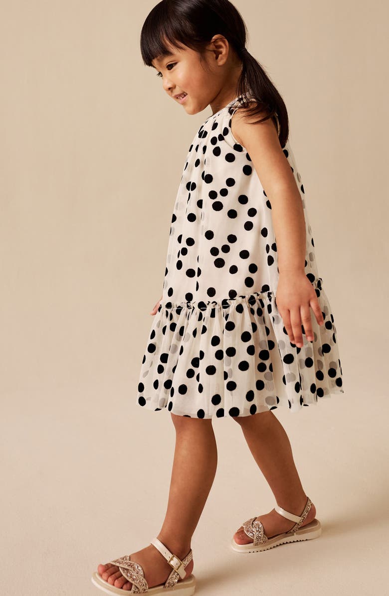 NEXT Kids' Polka Dot Mesh Dress, Alternate, color, White Multi