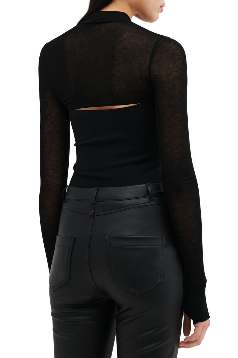 Graham Long Sleeve Bolero Top, Alternate, color, BLACK