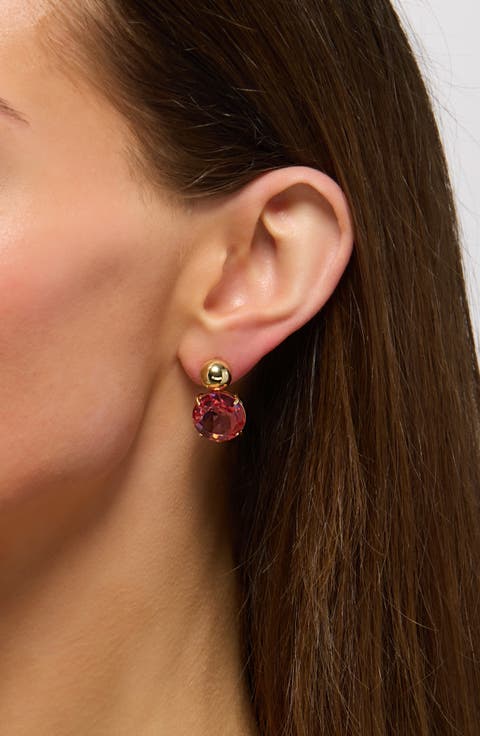 Crystal Cactus Flower Stud Earrings